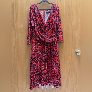 Red and Black Midi Dress